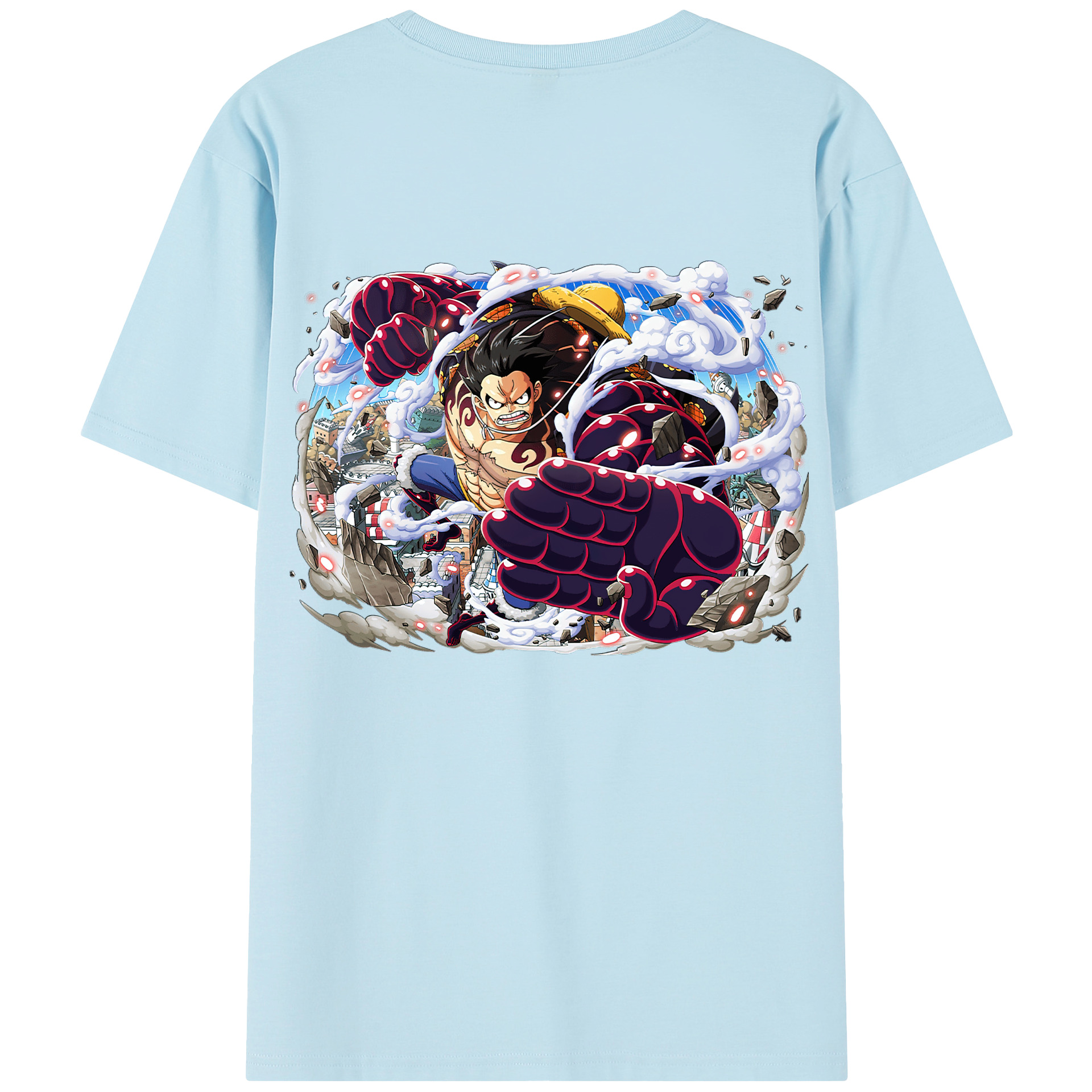 ワンピース モンキー・D・ルフィ ONE PIECE Monkey D. Luffy 綿100％半袖Tシャツ（背面プリント）